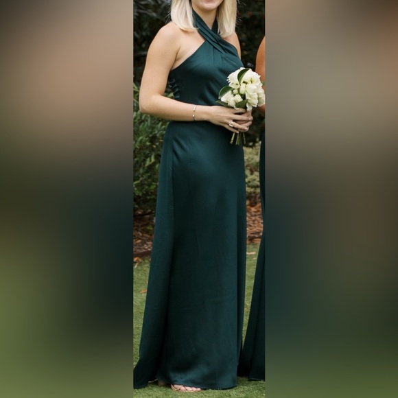 BHLDN Ruby Twist Halter Satin Gown - Picture 4 of 4